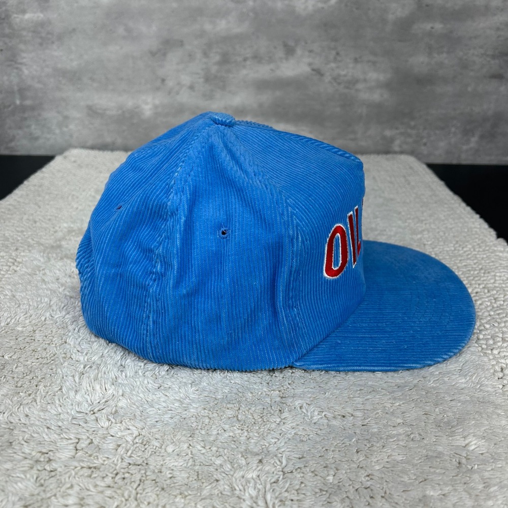 90s Vintage Houston Oilers Corduroy Snapback Hat OSFA Embroidered Starline NFL - Picture 5 of 7